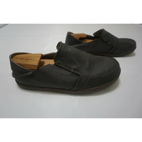 Olukai Nohea Canvas Gray Slip On Mens Casual Shoes main image 7